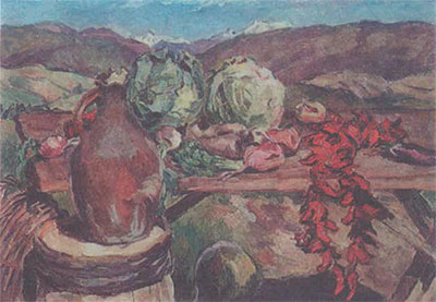 Овощи. Картина художника А.В. Лентулова. 1933 г.